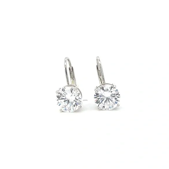 🍁New🍁 2ct (4tcw) Lever back Earrings -14k Gold or Rhodium over Sterling Silver - Picture 4 of 7
